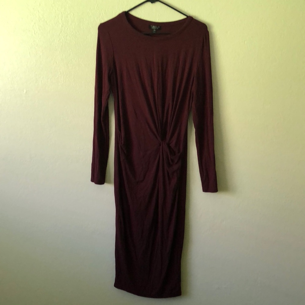 Wine colored TopShop midi dress